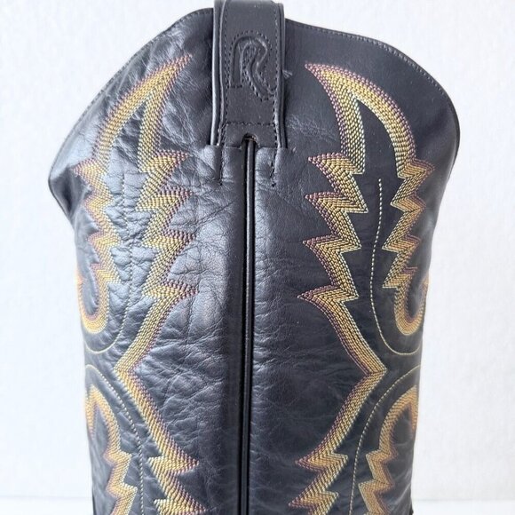 NEW Rod Patrick Mens Cowboy Boots Size 16.5 D Black Buffalo Western Round Toe - Picture 6 of 13